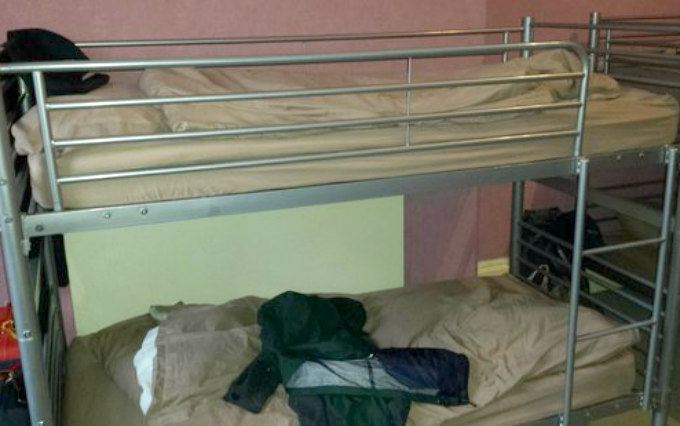 A typical dorm room at Clyde Hostel